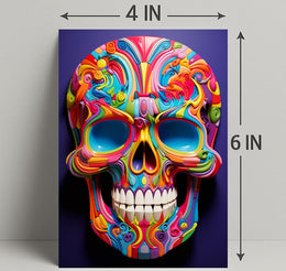 Vibrant Skull Art Poster PosterGoat