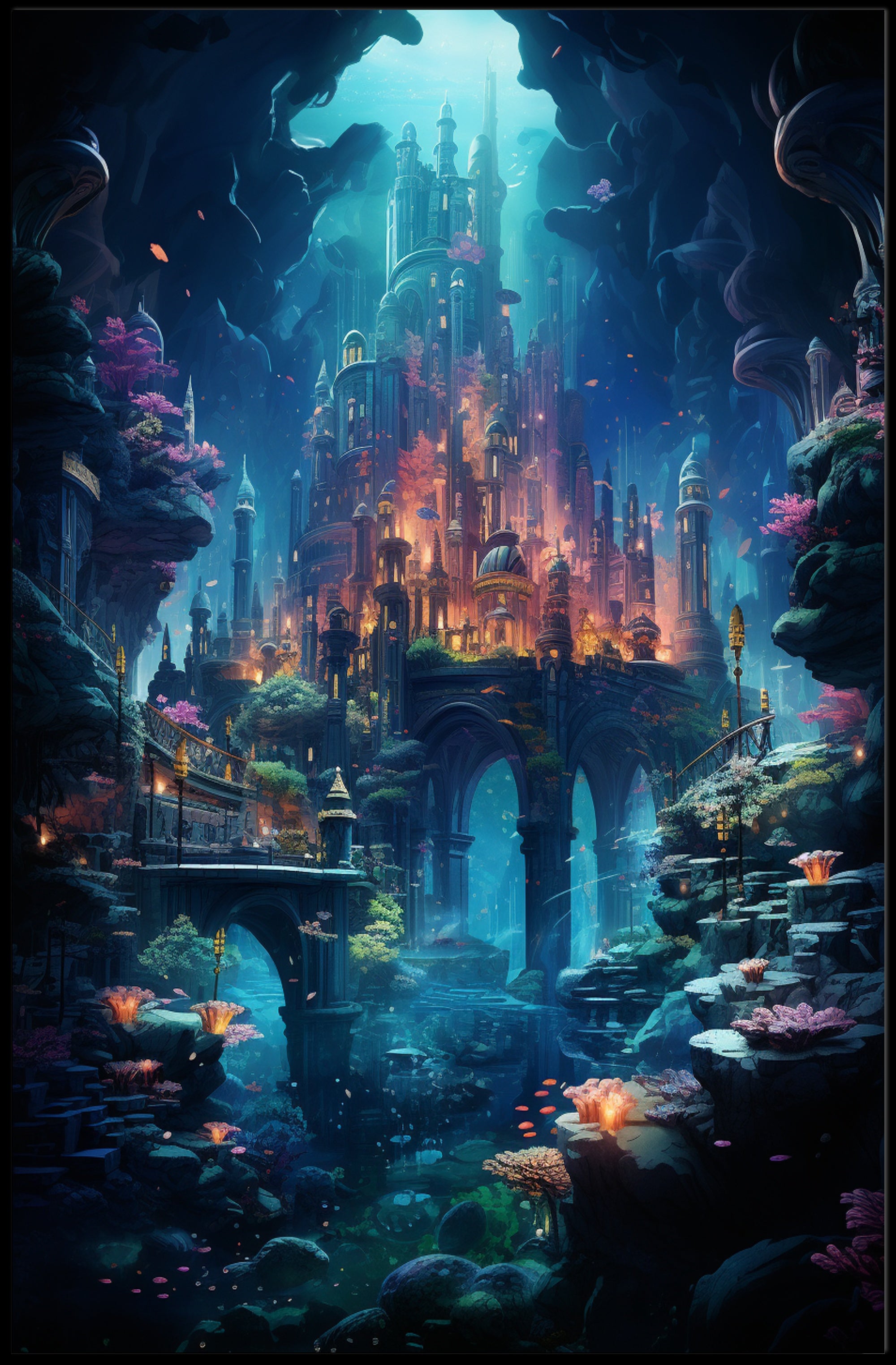 Enchanted Underwater City Poster