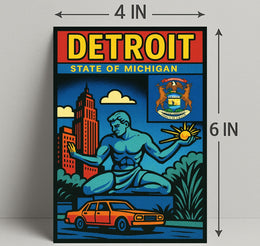 Detroit State of Michigan Poster PosterGoat