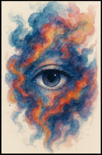 Ethereal Eye Watercolor Abstract Artistic Poster