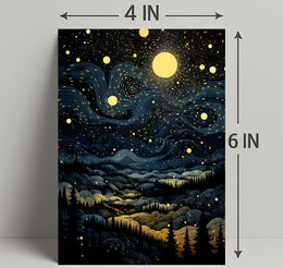 Starry Night Landscape Poster PosterGoat
