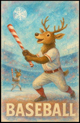 Winter Baseball Fun Poster