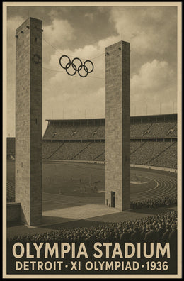 Olympia Stadium XI Olympiad 1936 Poster