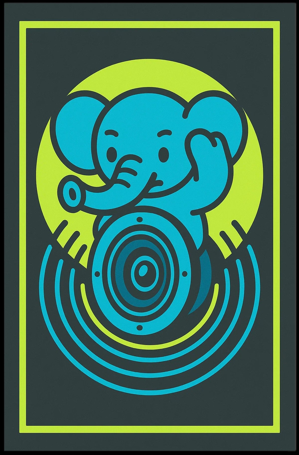 Vibrant Elephant Art Poster