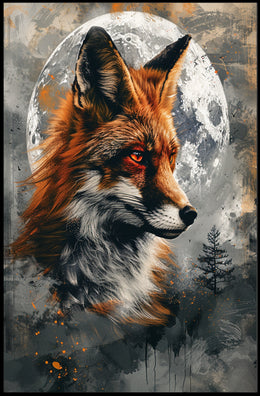 Lunar Fox Poster PosterGoat