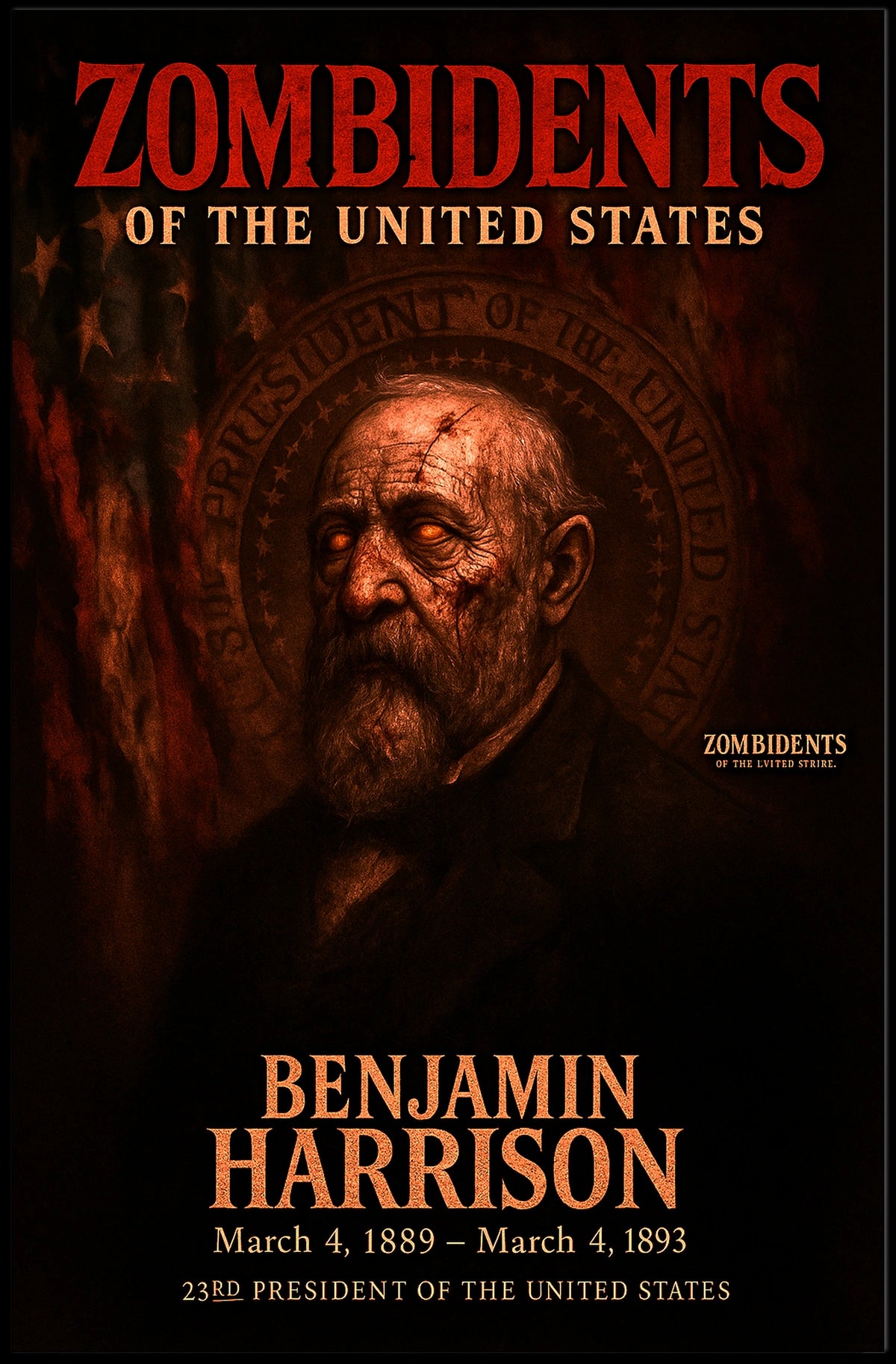 Benjamin Harrison 23rd President of the United States Zombidents Poster Series