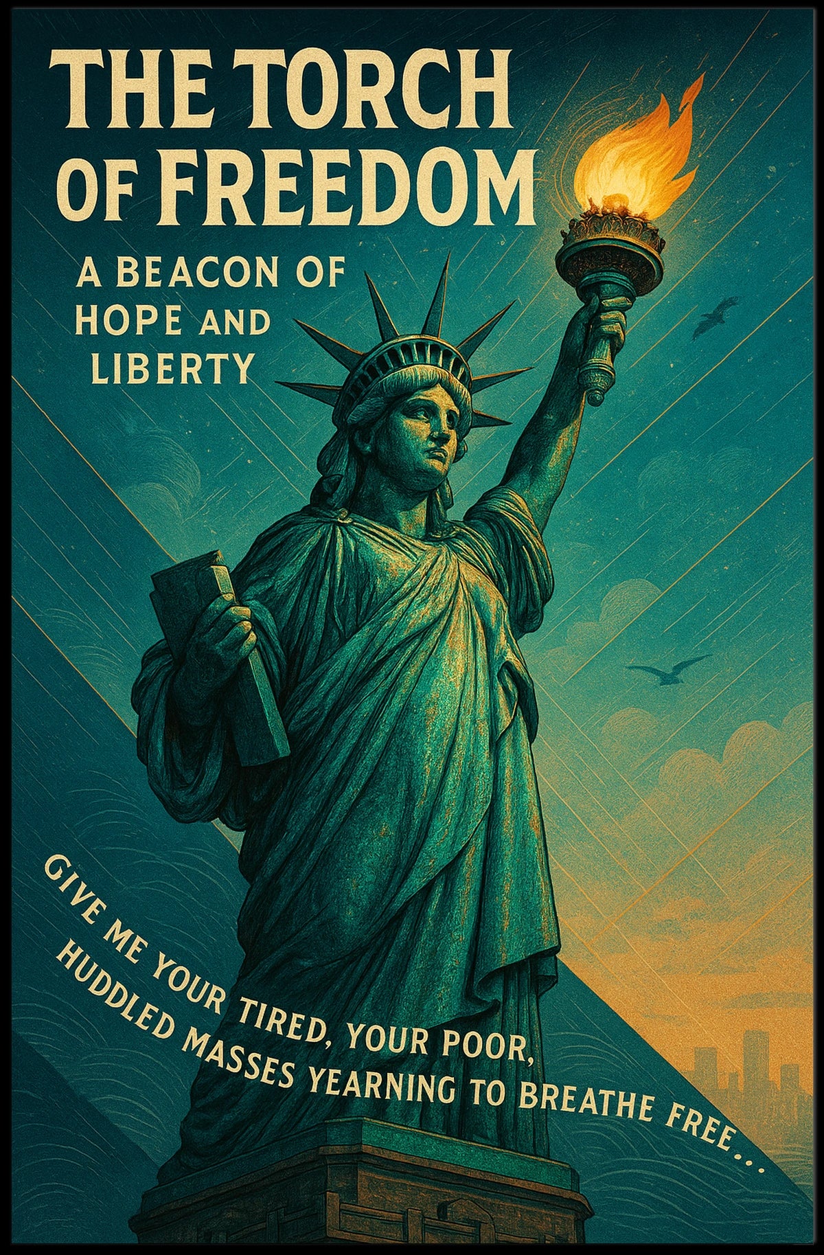 Statue of Liberty Vintage Patriotic Poster
