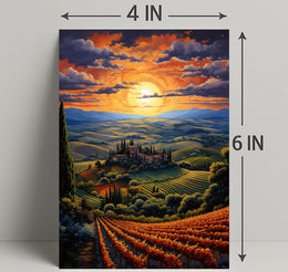 Sunset Over Tuscan Hills Poster