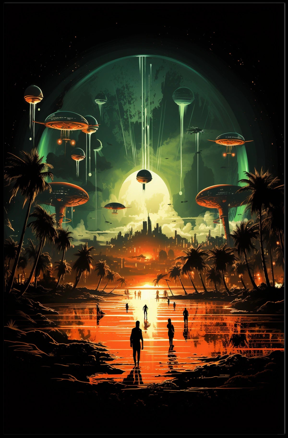 Futuristic Oasis Poster