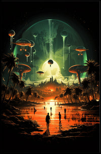 Futuristic Oasis Poster