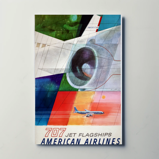American Airlines Jet Travel Poster