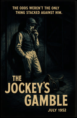 Vintage Jockey in Noir-Inspired Sports Poster