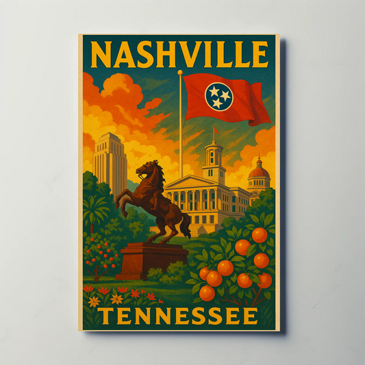 Nashville Tennessee Capitol City Travel Poster