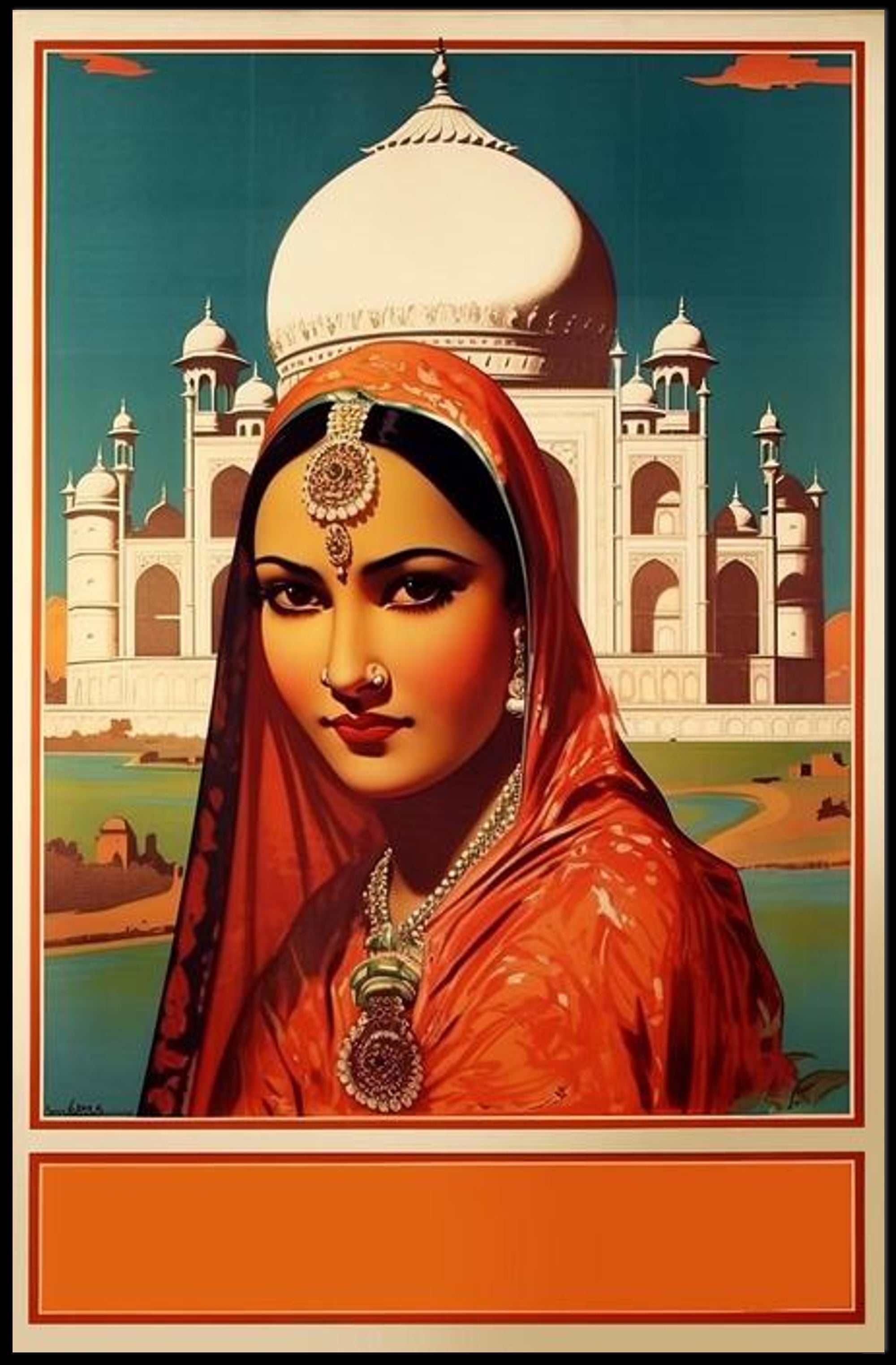 Elegance at the Taj Mahal Poster