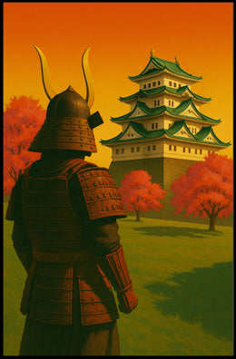 Samurai at Sunset Poster PosterGoat
