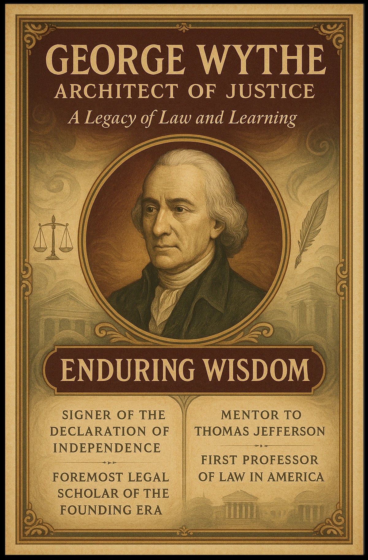 George Wythe Architect Of Justice Poster