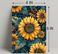 Vibrant Sunflower Botanical Art Print - Abstract or Artistic Poster