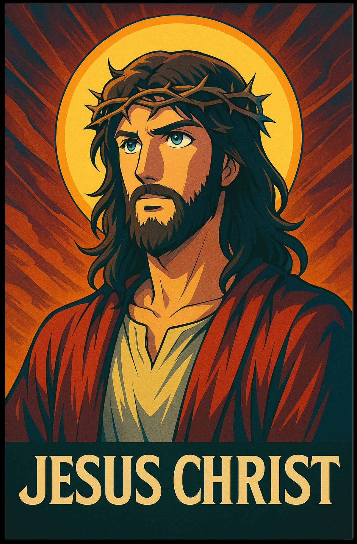 Jesus Christ Iconic Representation Poster