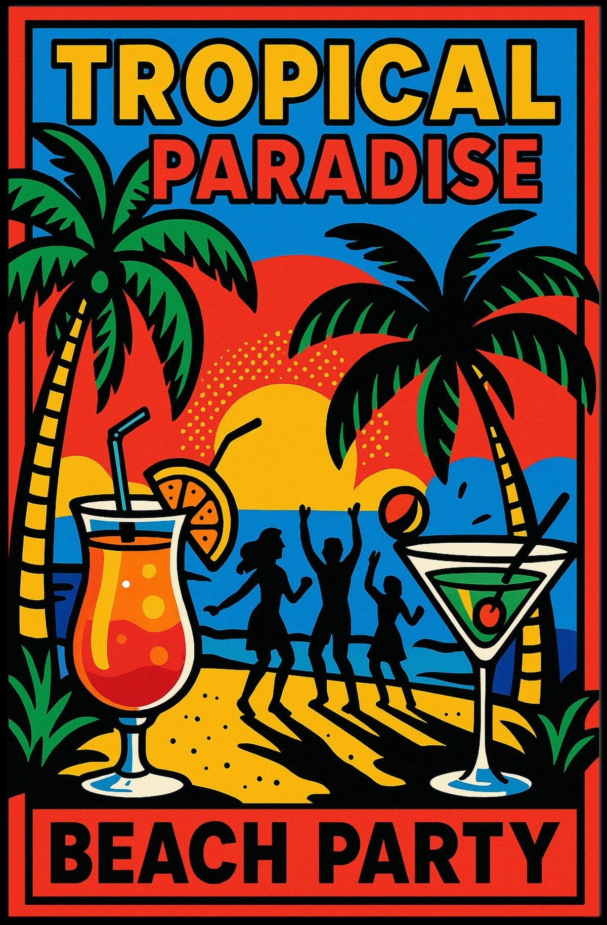 Tropical Paradise Beach Party Poster