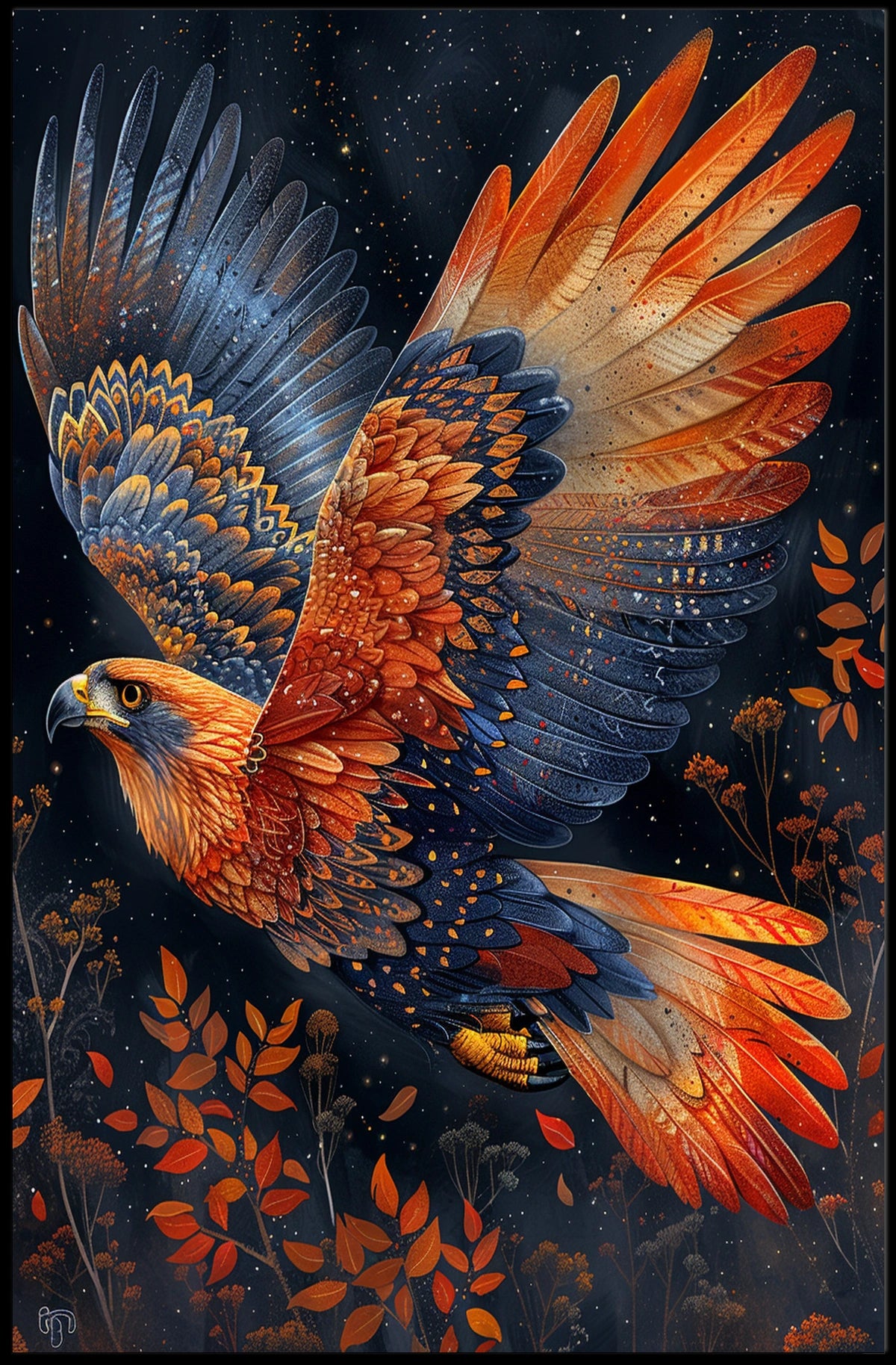 Majestic Cosmic Bird Art Poster: Nature's Freedom