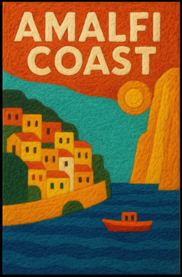 Amalfi Coast Poster Wall Art Scenic Travel Print Collectible