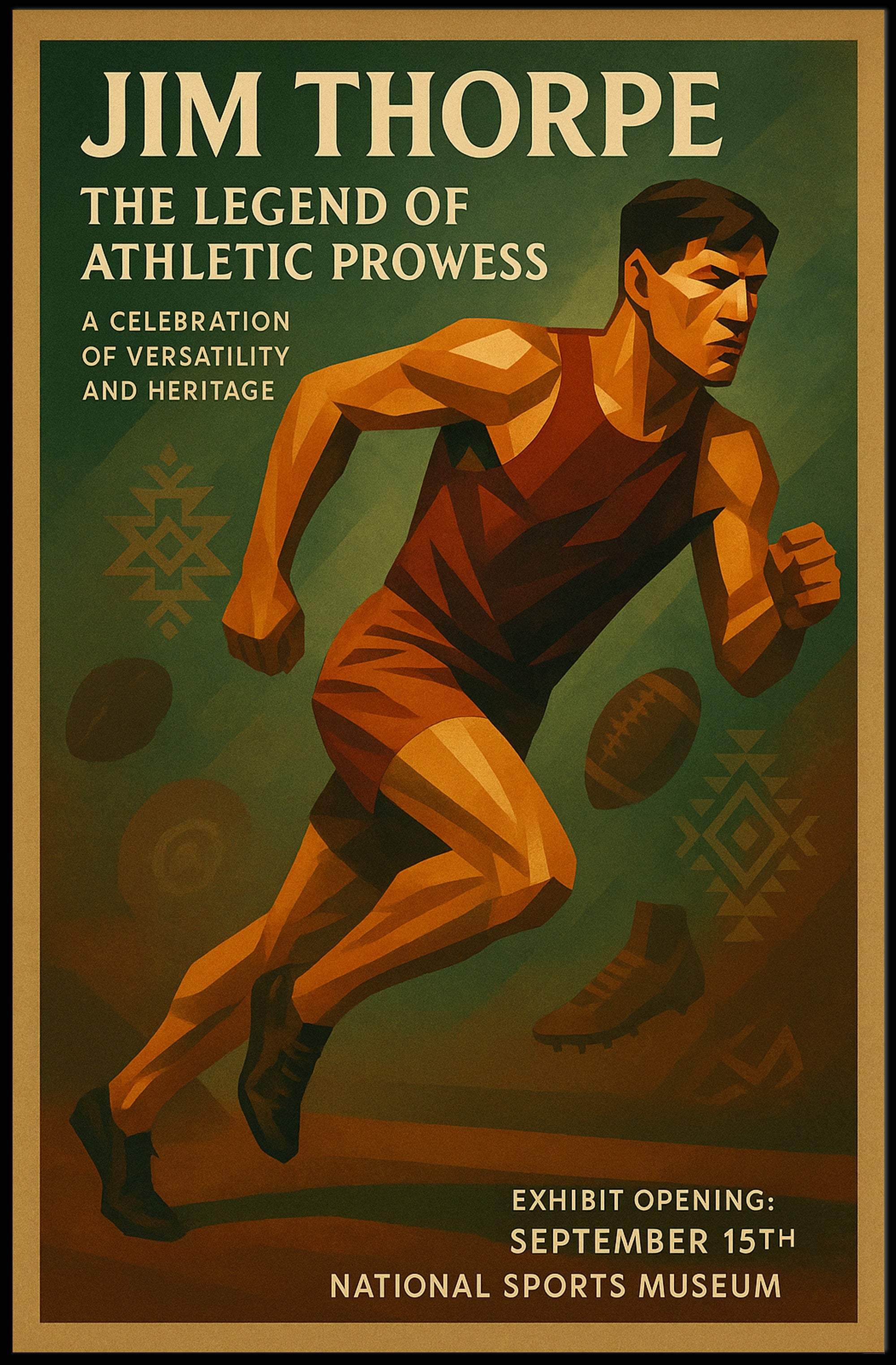 Jim Thorpe Athletic Legacy Vintage Sports Poster