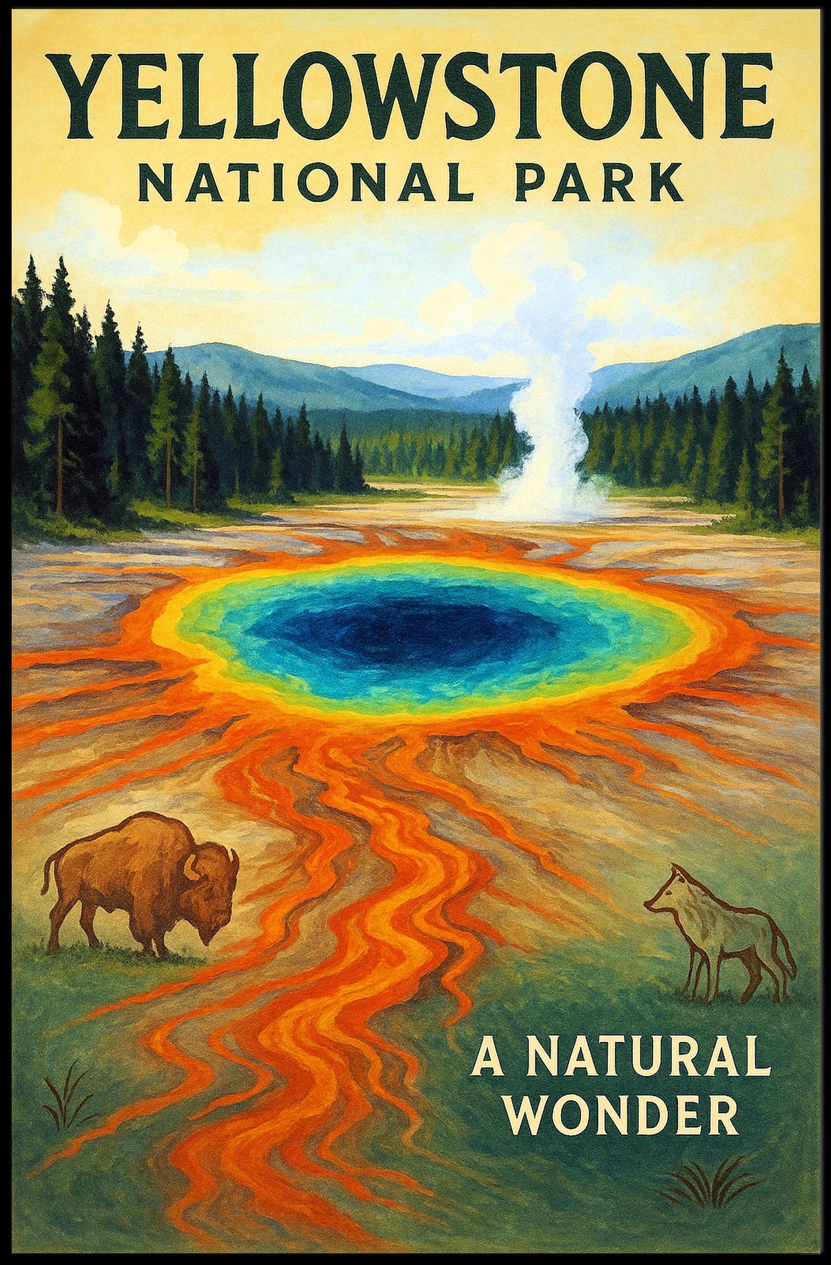 Yellowstone National Park A Natural Wonder Poster