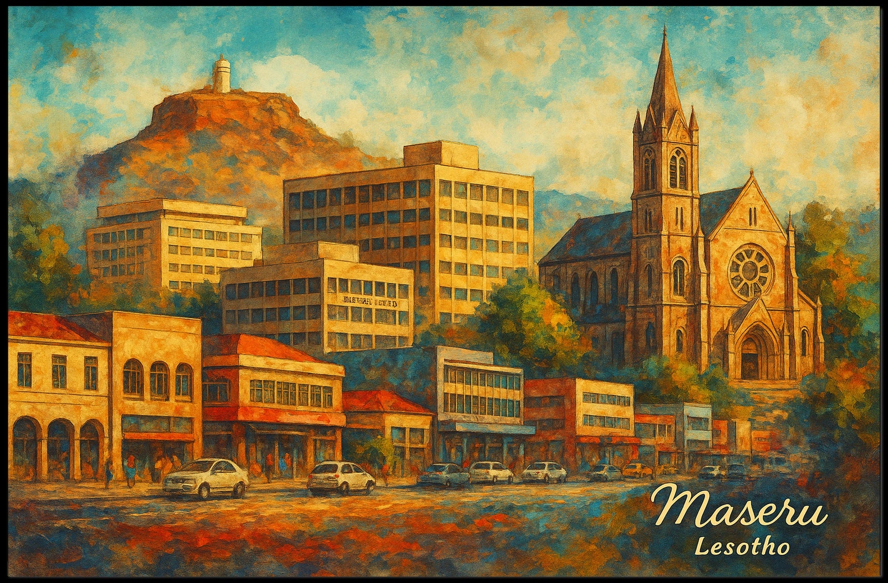 Maseru Lesotho Cityscape Photography Wanderlust Poster