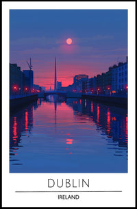 Dublin City Skyline at Sunset Urban or Cityscape Poster