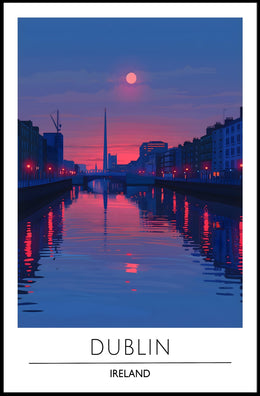 Dublin City Skyline at Sunset Urban or Cityscape Poster