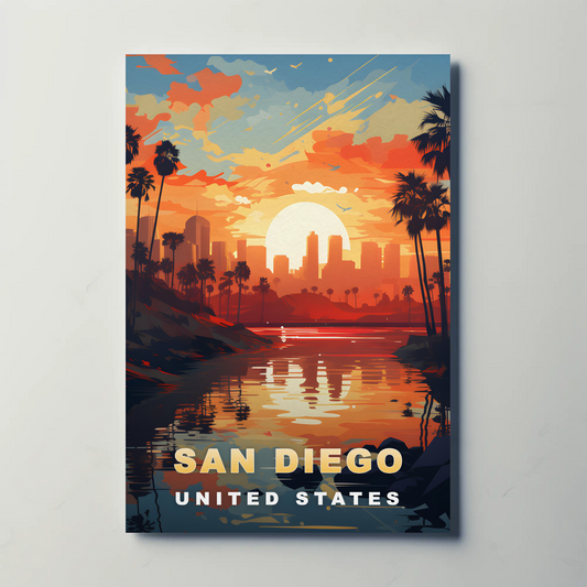 San Diego Vintage Travel Poster