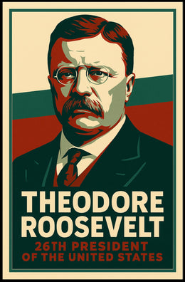 Theodore Roosevelt 26th President Heritage Typography Poster