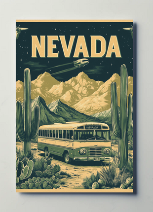 Nevada Vintage Poster - Desert Roadtrip
