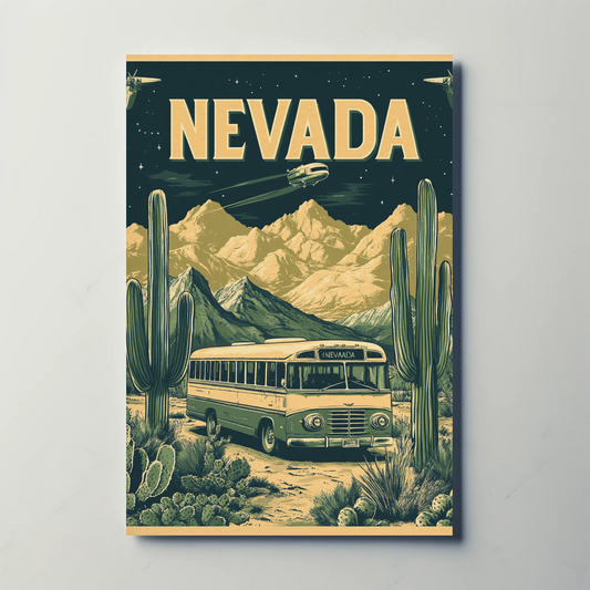 Nevada Vintage Poster - Desert Roadtrip