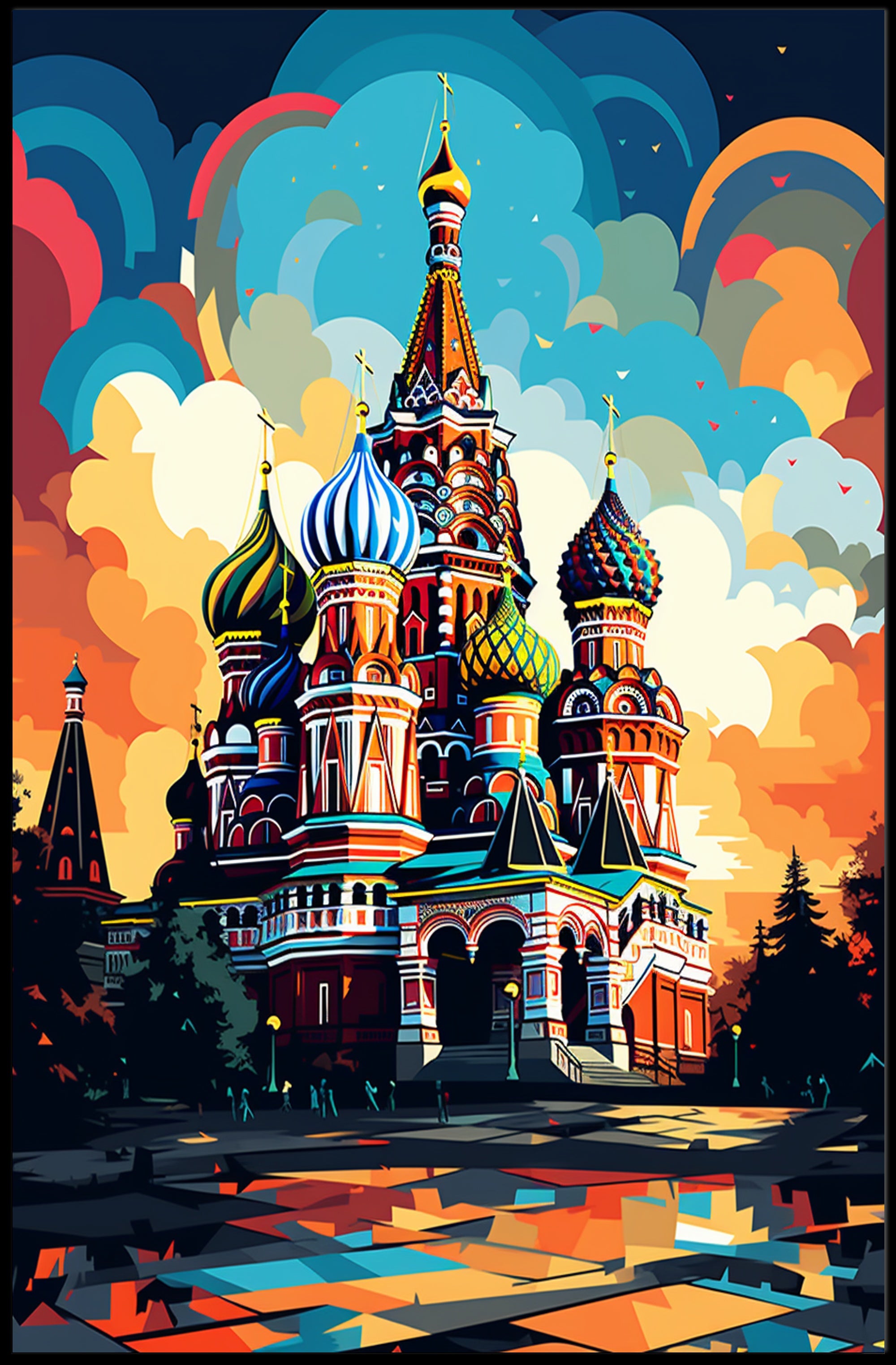 Vibrant St. BasilS Cathedral Poster