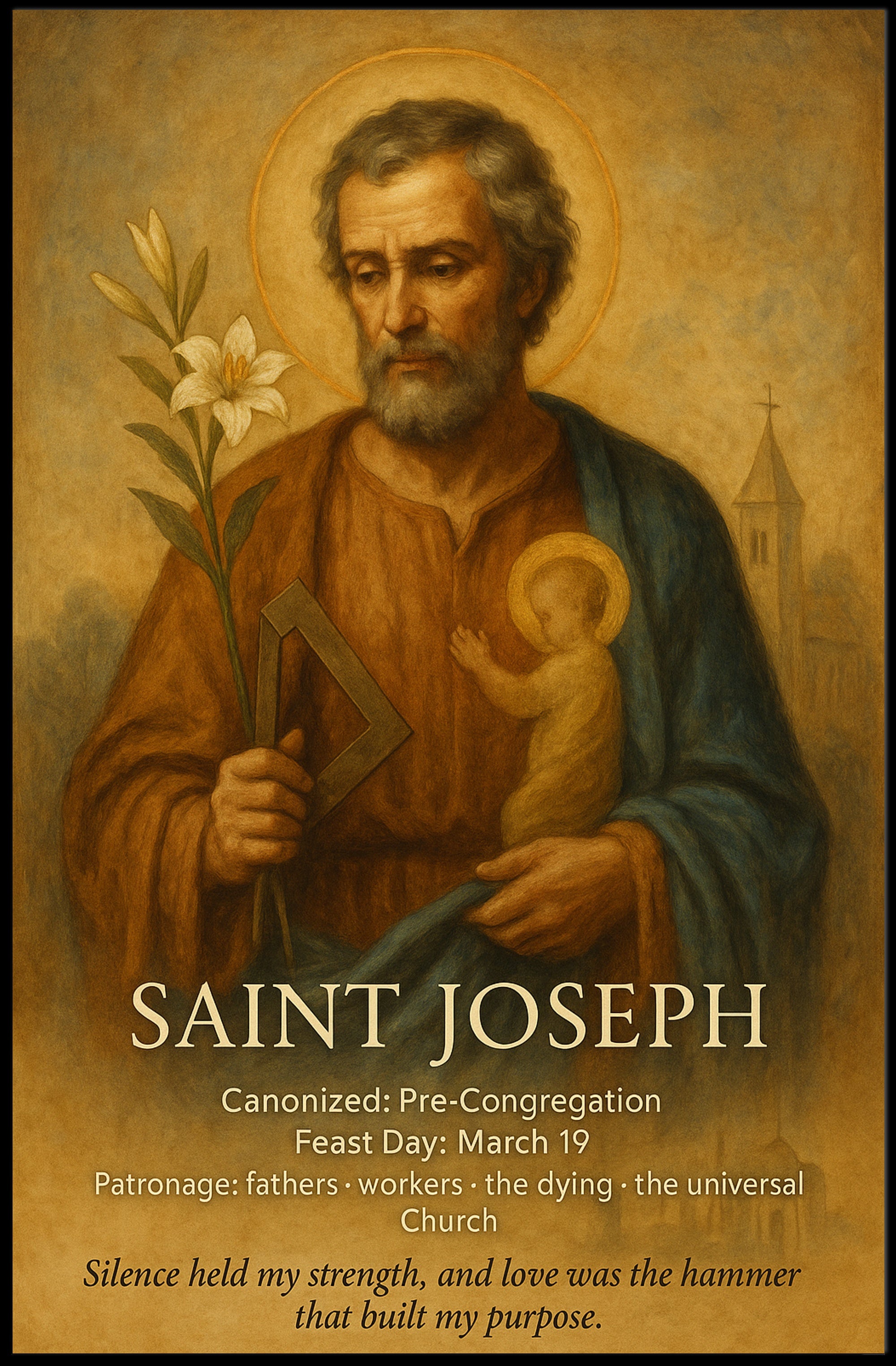 Saint Joseph Religious Art Classic Cultural Heritage Poster