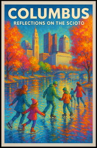 Columbus Reflections On The Scioto Poster