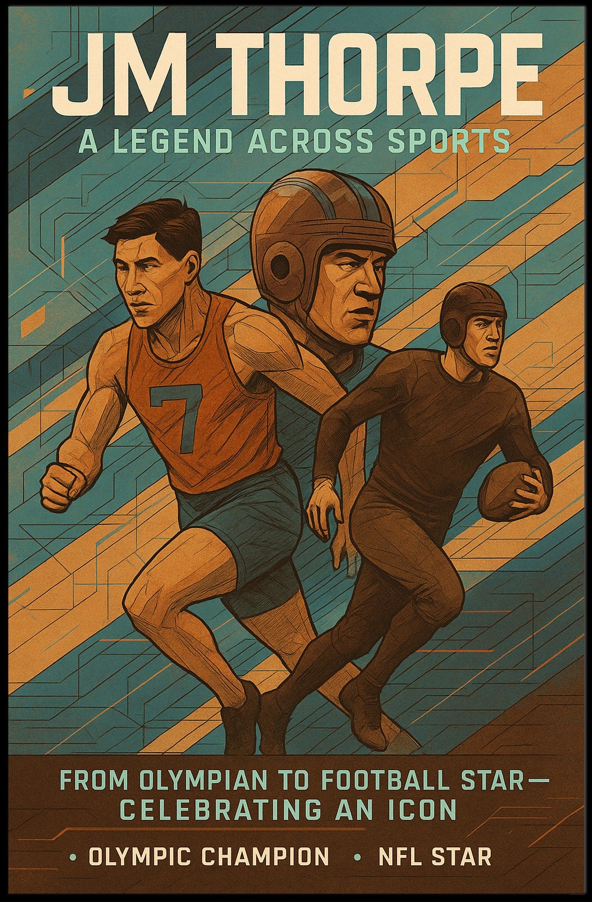 A Legend Across Sports Celebrating an Icon Jim Thorpe Poster