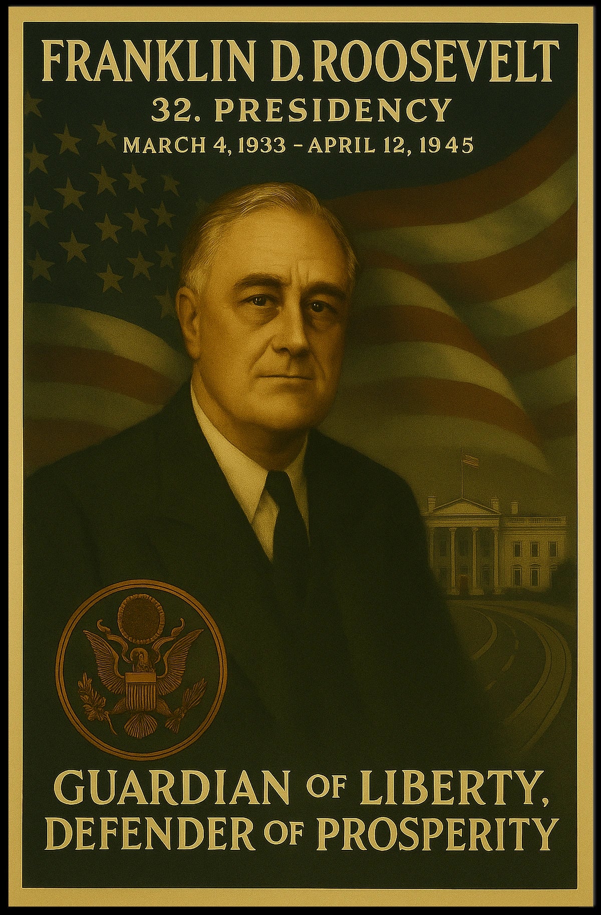 Franklin D. Roosevelt: The Legacy of a Great Presidency Historical Poster
