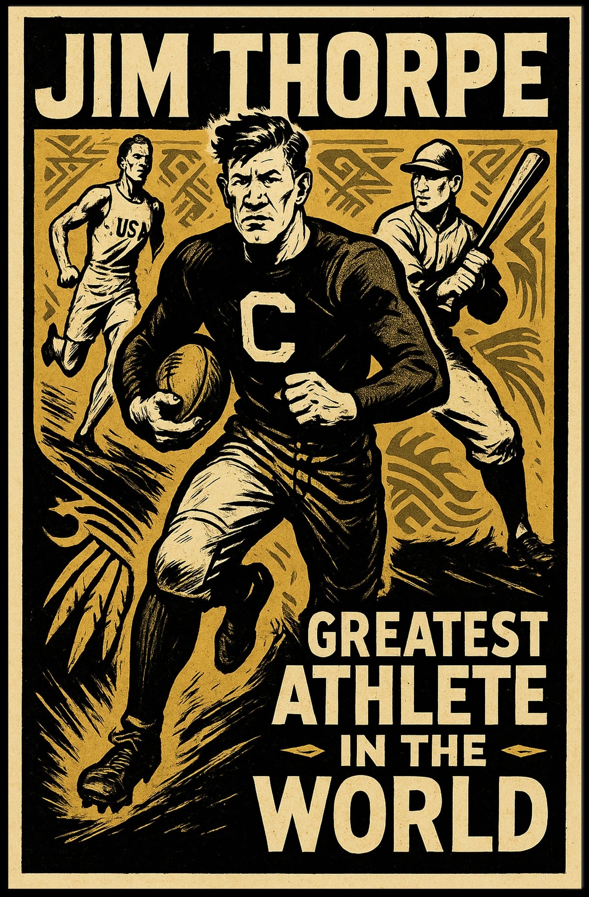 Jim Thorpe Legendary Athlete Tribute Poster