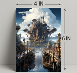 Steampunk Cityscape Poster