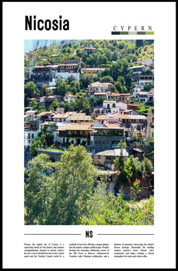 Nicosia Cityscape Vibrant Travel Poster PosterGoat