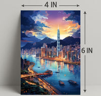 Cityscape At Dusk Poster