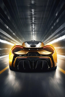 High-Performance Sports Car Futuristic Sci-Fi Poster