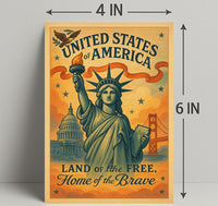 United States of America Land of the Free Poster PosterGoat
