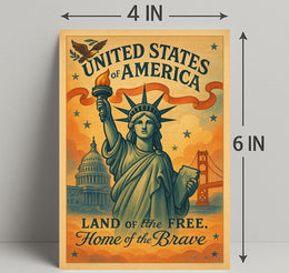 United States of America Land of the Free Poster PosterGoat