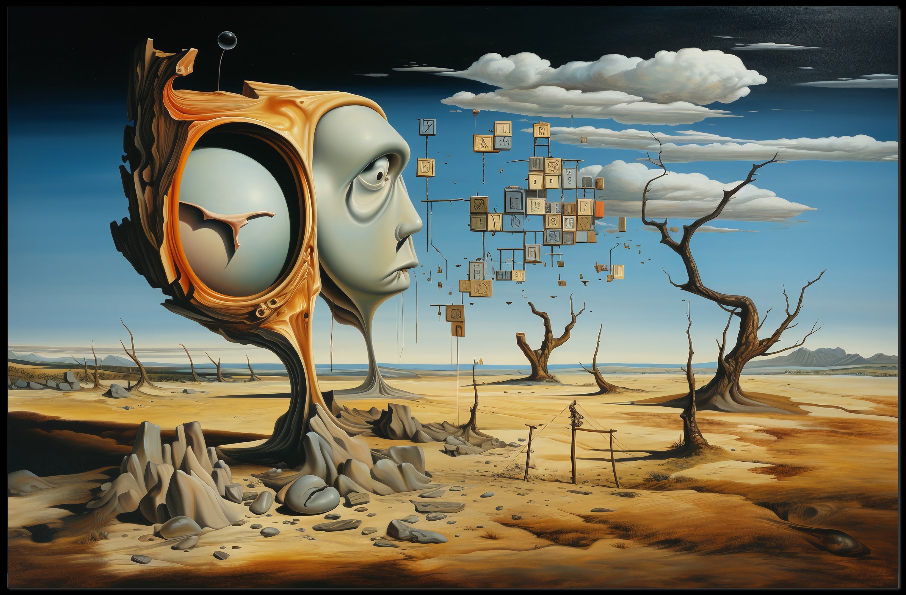 Dreamlike Surrealism: Fusion of Nature and Form Poster