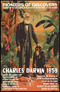 Darwin Evolution Vintage Educational or Infographic Poster