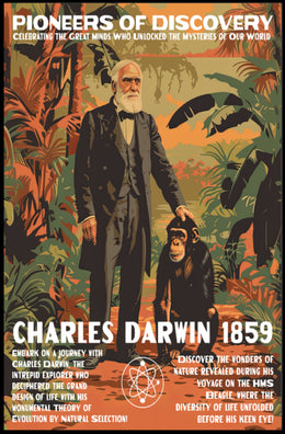 Darwin Evolution Vintage Educational or Infographic Poster