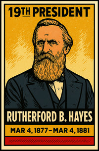 Rutherford B. Hayes 19th President of the United States Inked Comic Style Poster